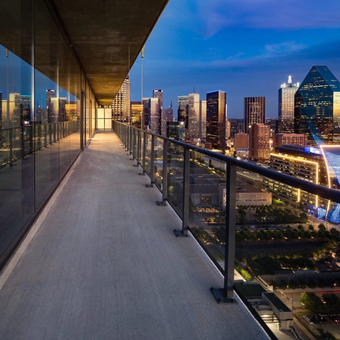 Balcony view of city at night