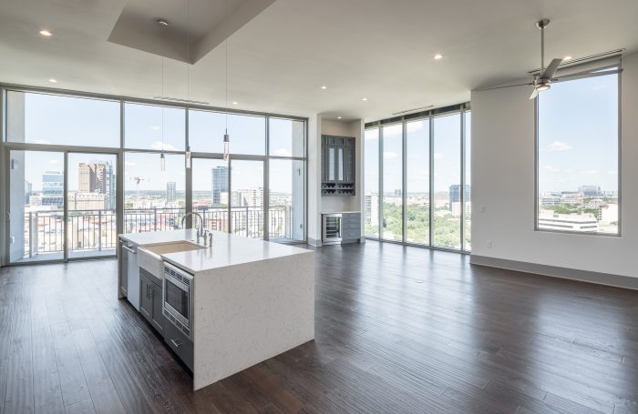 kitchen with white walls and wood flooring