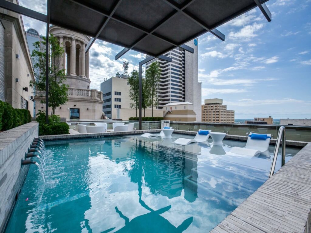 Dallas apartment rooftop pool.